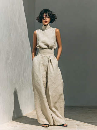 Julia | Komplett set med topp &amp; vida byxor