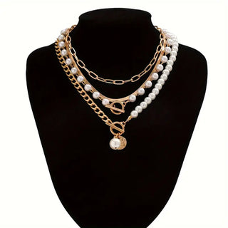 Modern Pärllager Halsband Set