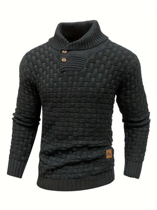 Jarren | Slim Fit Stickad Tröja med Krage