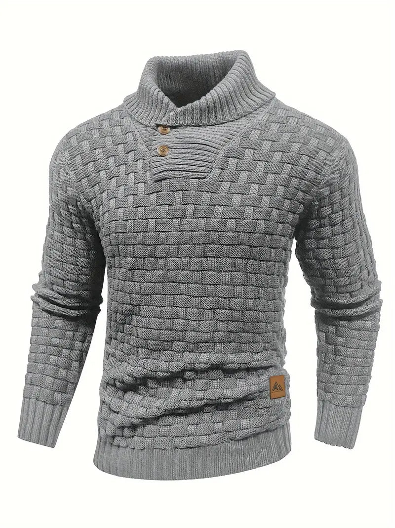 Jarren | Slim Fit Stickad Tröja med Krage