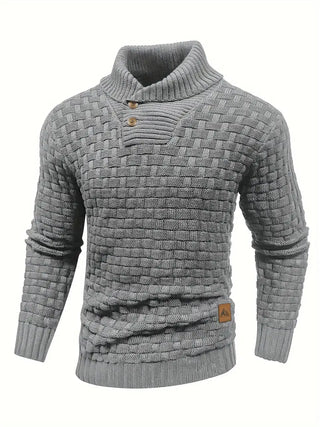 Jarren | Slim Fit Stickad Tröja med Krage