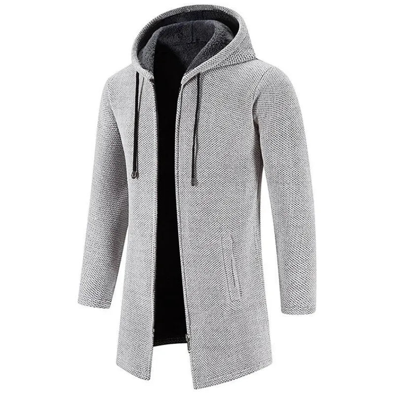 Damion | Slim Fit Lång jacka med huva