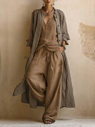 Ramona | Bohemisk 3-delat Set med Lång Cardigan