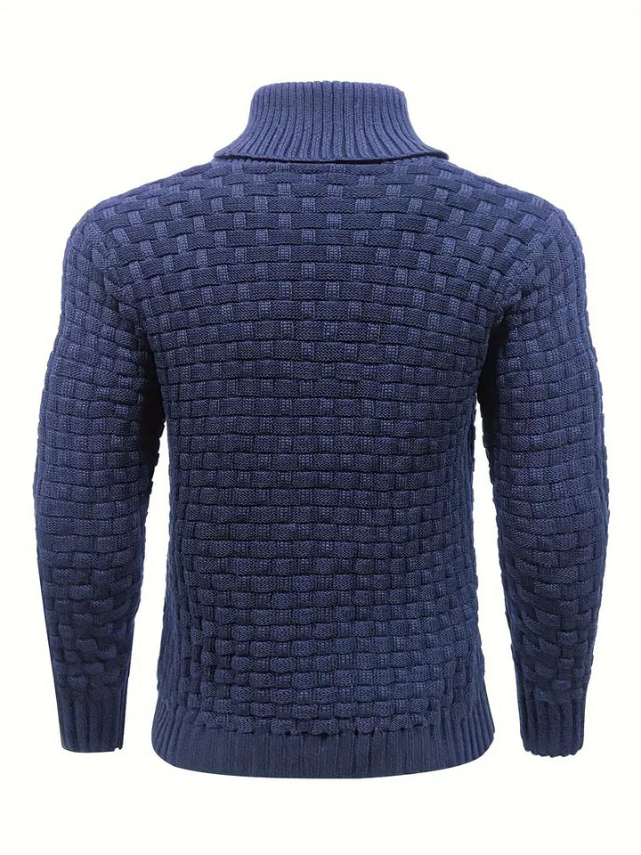 Jarren | Slim Fit Stickad Tröja med Krage