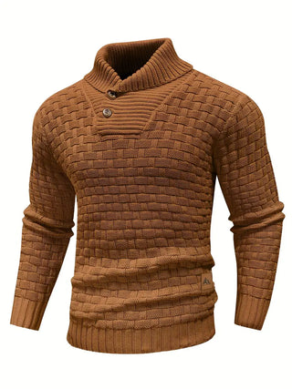 Jarren | Slim Fit Stickad Tröja med Krage