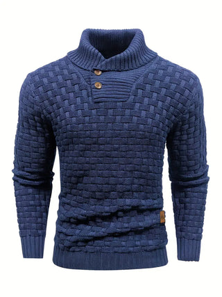 Jarren | Slim Fit Stickad Tröja med Krage