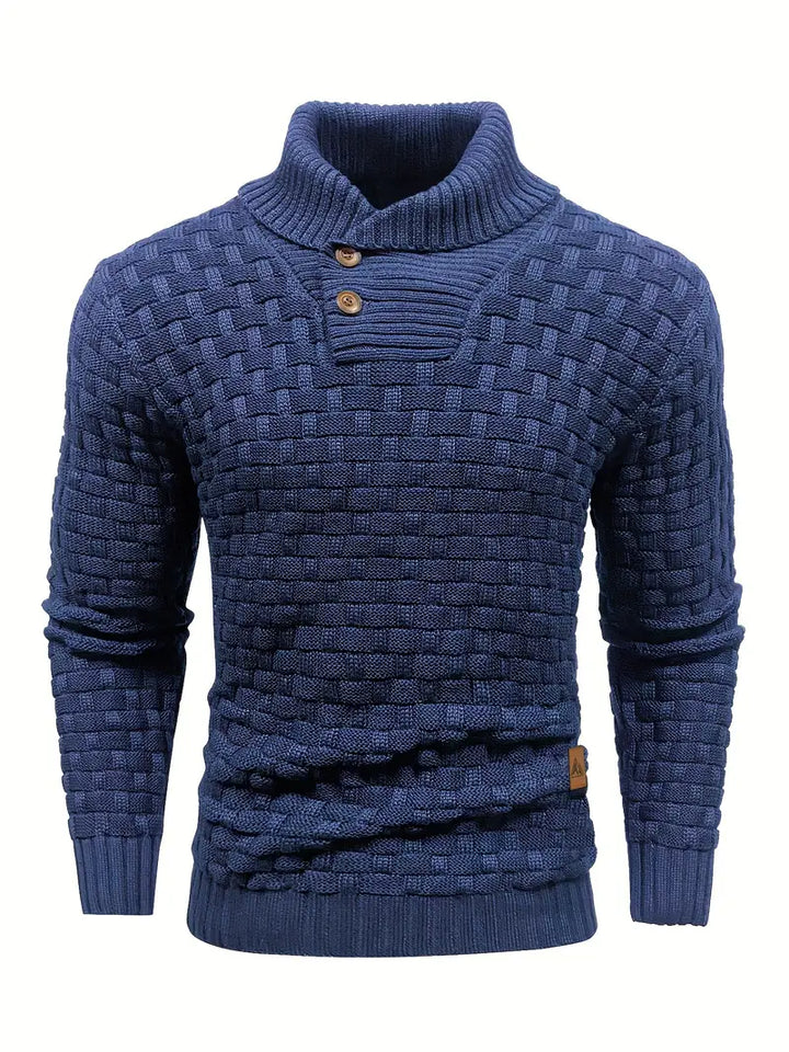 Jarren | Slim Fit Stickad Tröja med Krage