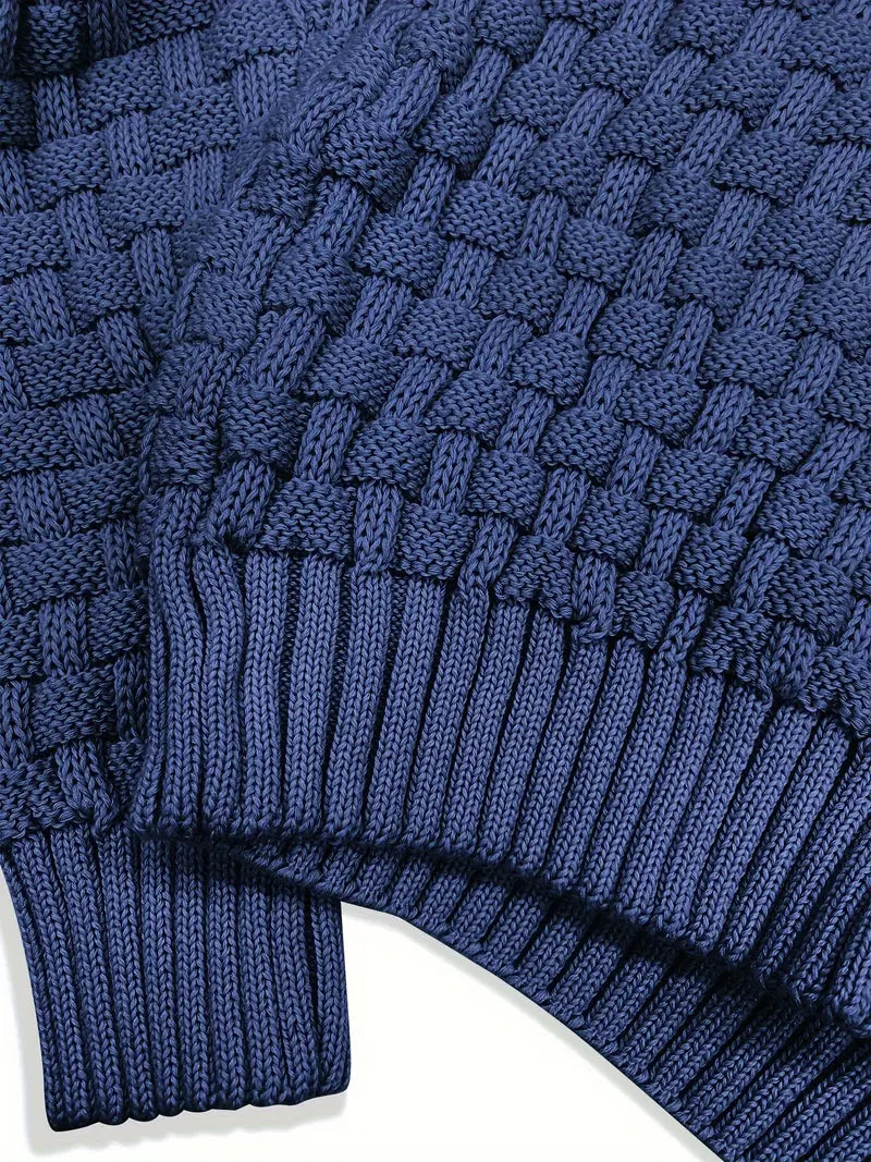 Jarren | Slim Fit Stickad Tröja med Krage