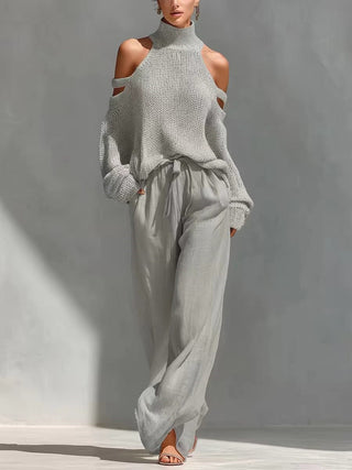 Gertrud | Elegant Stickat off Shoulder-Set