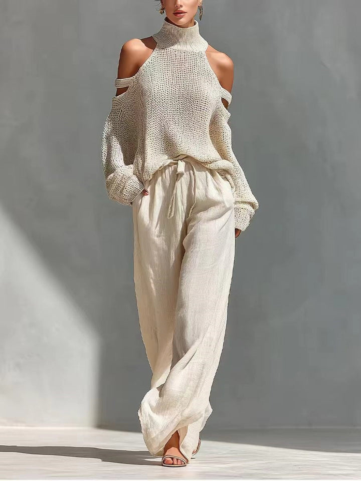Gertrud | Elegant Stickat off Shoulder-Set