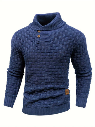 Jarren | Slim Fit Stickad Tröja med Krage