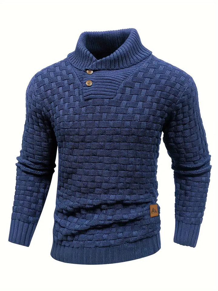 Jarren | Slim Fit Stickad Tröja med Krage