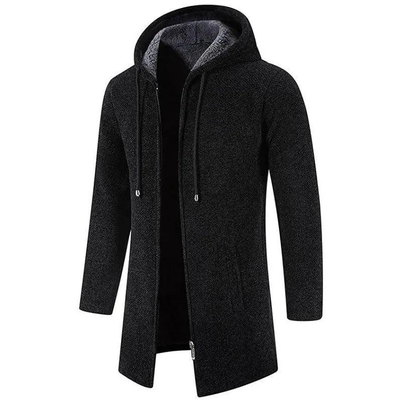 Damion | Slim Fit Lång jacka med huva