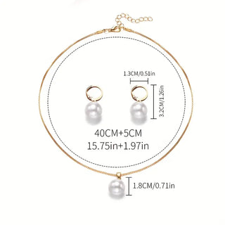 Elegant Graciös Pärlhalsband Set