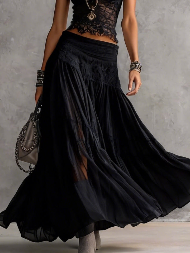 Juliette | Elegant Spetsset med Plisserad Kjol