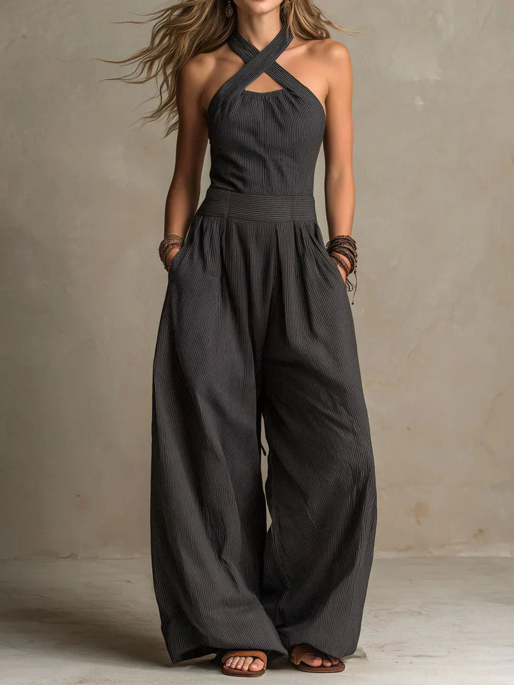 Isabella | Lång jumpsuit med halterneck